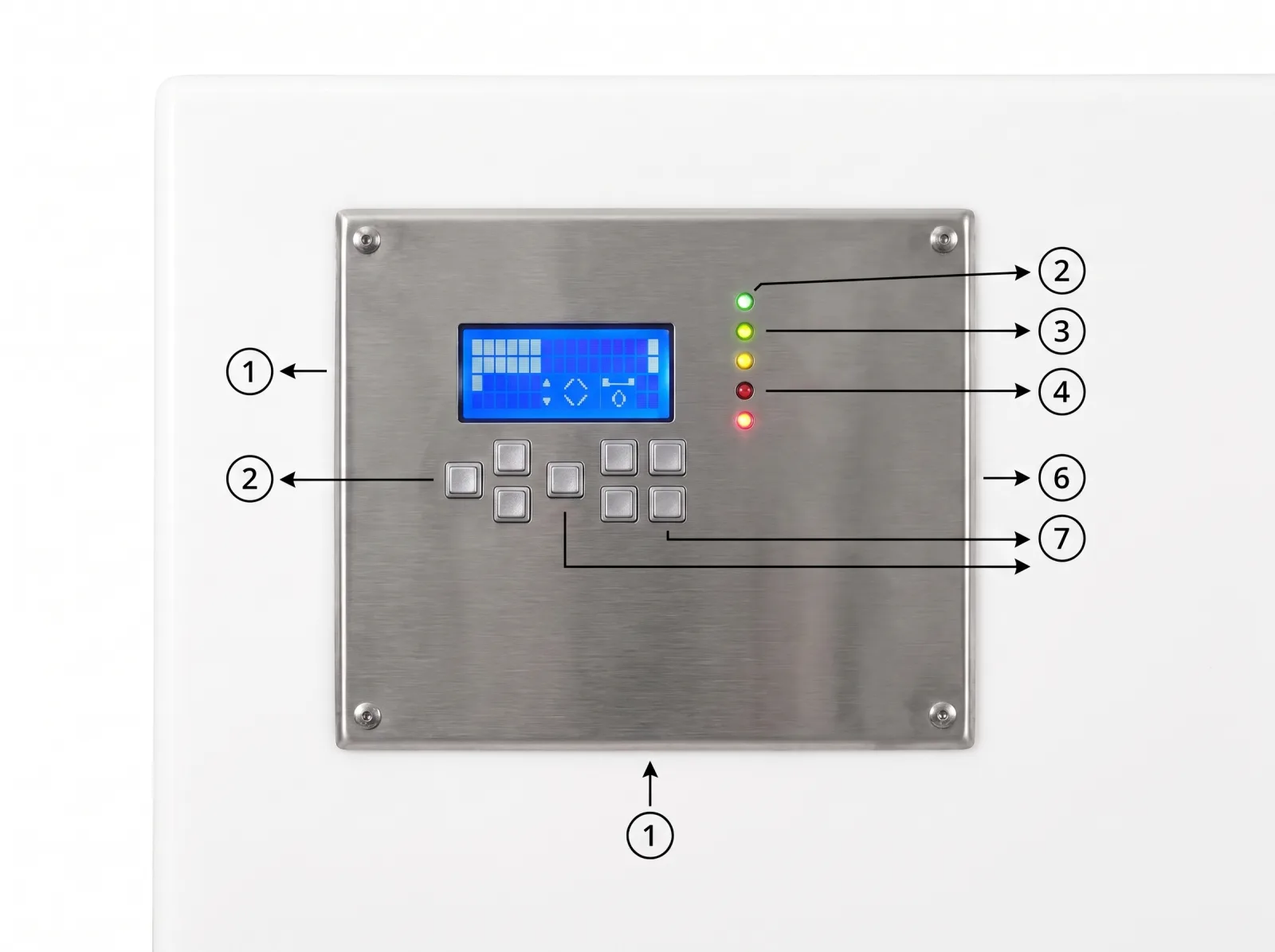 Ilustração do painel de controle do liofilizador